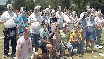 Pie fight participants