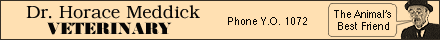 Advertisement - Dr. Horace Meddick - Veterinary